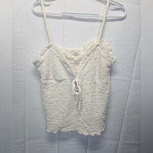 POL Cream Textured Tank Top